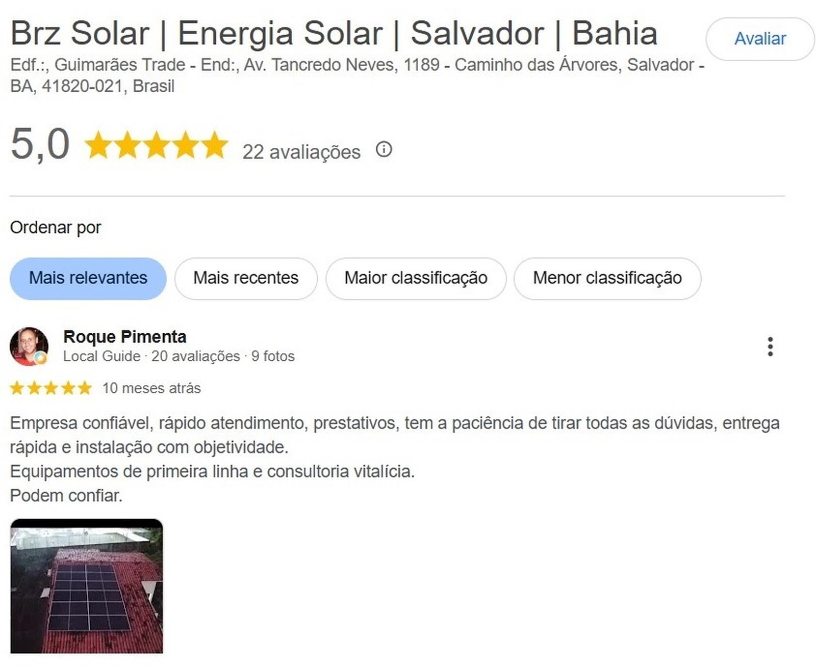 Depoimento de Cliente Google 1